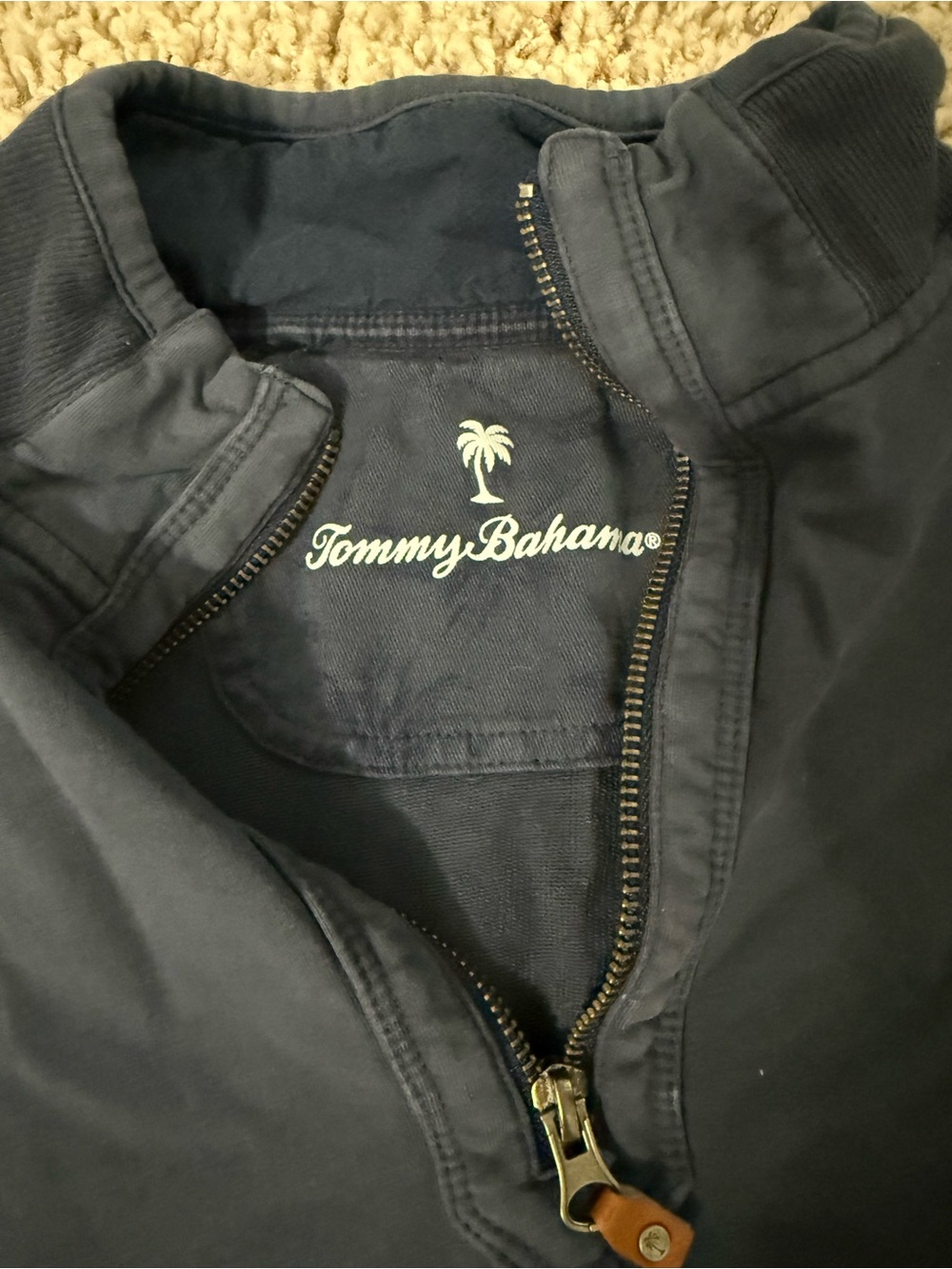 Tommy Bahama Navy Zip-Up Lightweight Jacket